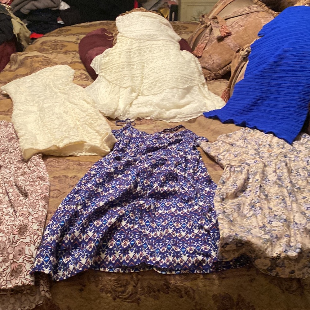 Bundle of summer dresses all size x small and small strapless and cut out